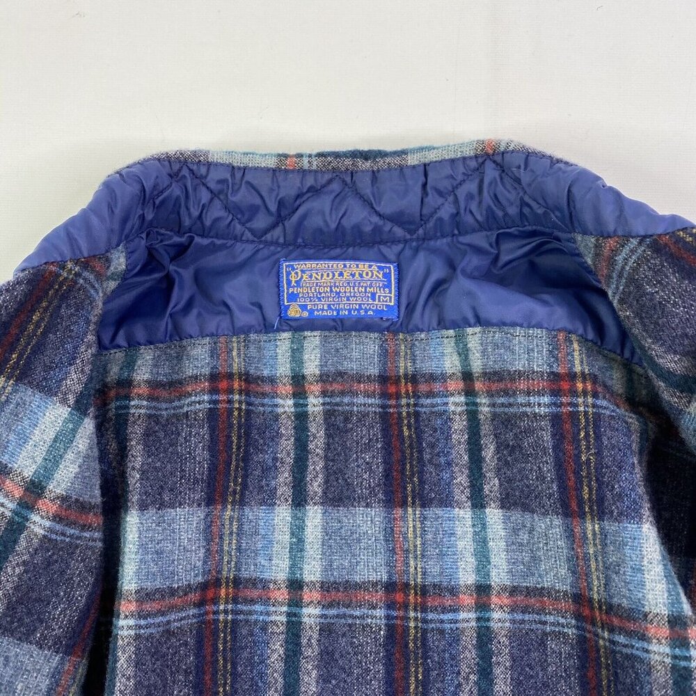 Pendleton Wool Plaid Button Down Shirt W/ Quilted… - image 4